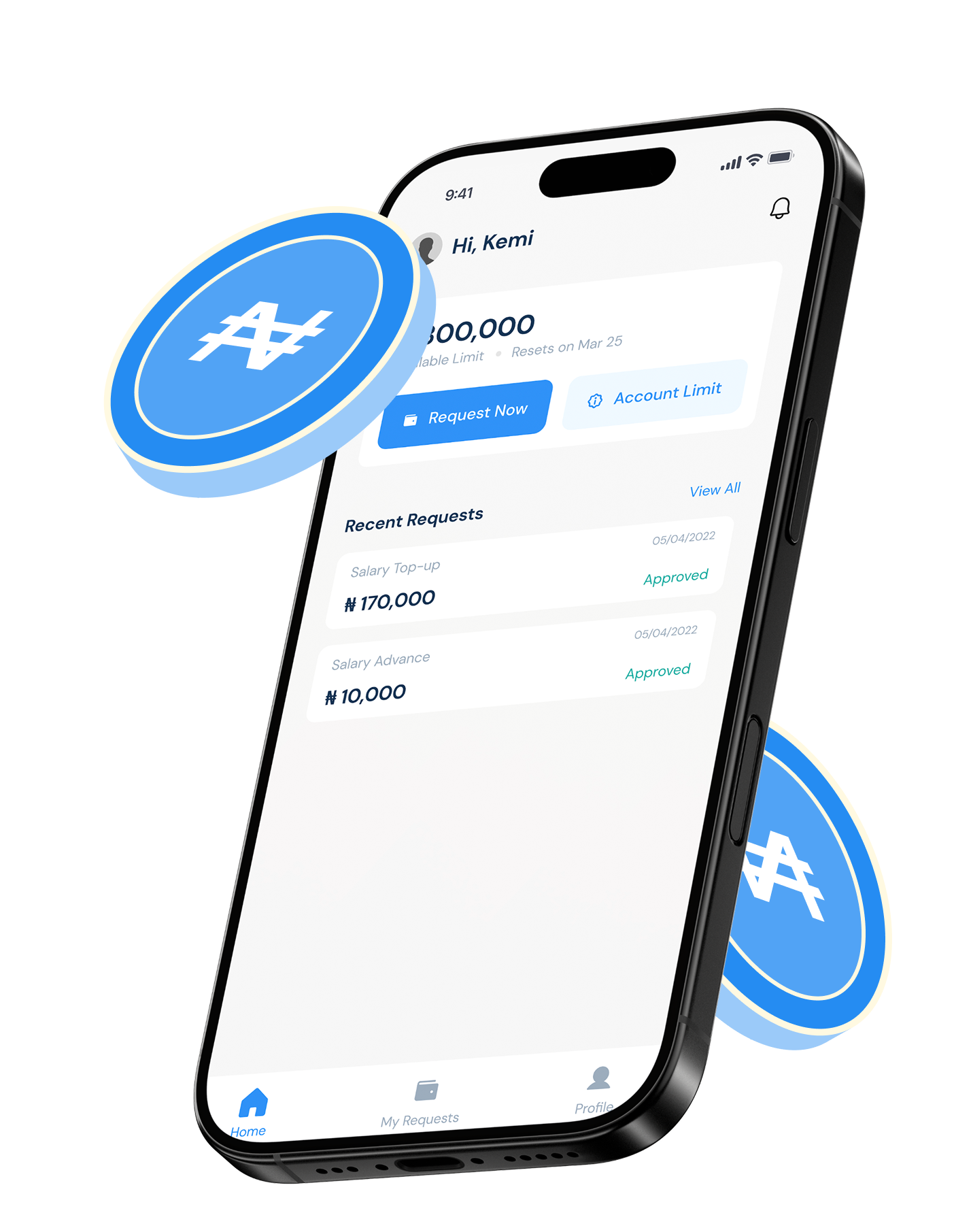 Incash app showing available limit